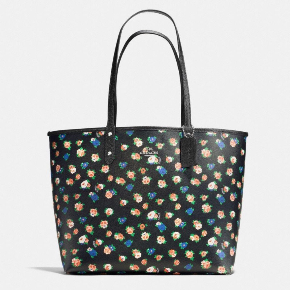 NWOT Coach Floral Print Reversible City Tote